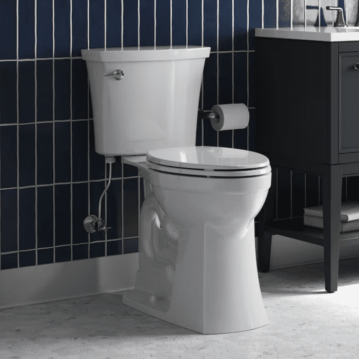 Elliston Tall White Elongated Tall Height Soft Close 2-Piece Toilet 12-In Rough-In Watersense 1.28 GPF - Image 2