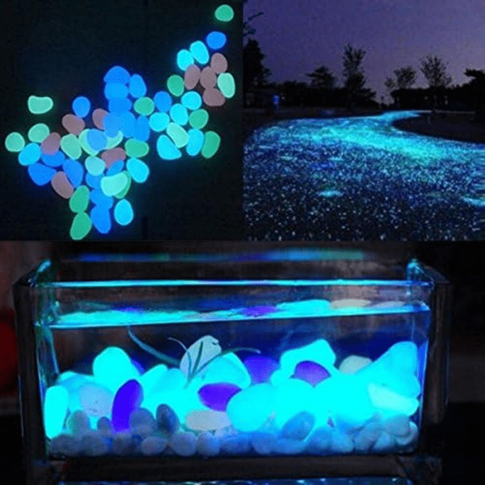 Fish Tank Rocks Glow Blue/Glow in the Dark Pebbles for Garden/Fish Tank/Aquarium/Plant Pots/Bonsai Walkway/Driveway 100Pcs - Image 4