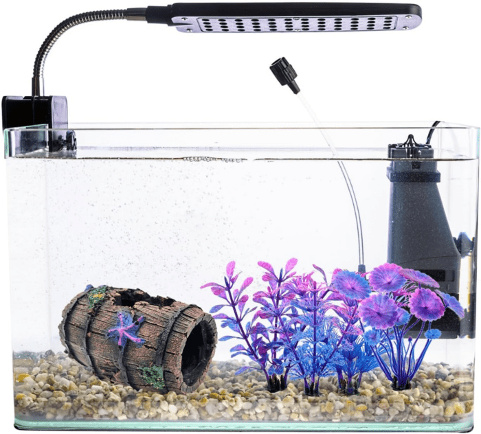 Faeshoo Fish Tank Decoration Betta Fish Tank Decorations Accessories for Aquarium Tank, Starfish Barrel X 1Pc, Aquatic Plants X 4Pcs - Image 2