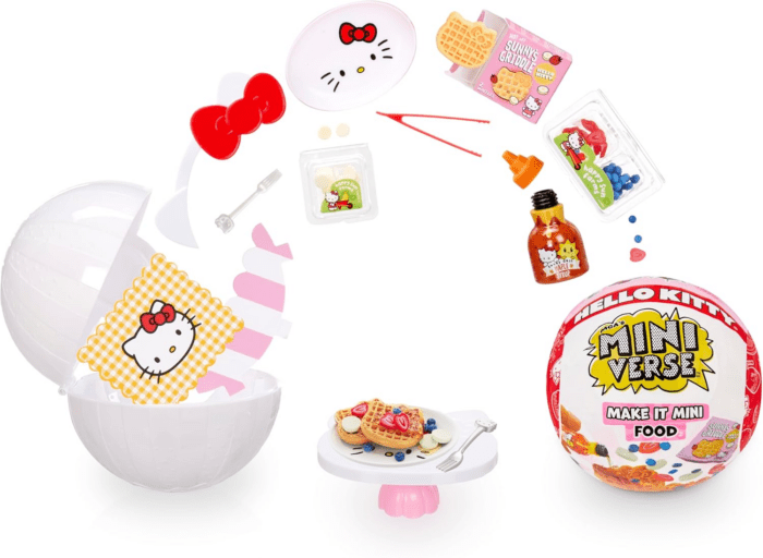 Make It Mini Food Hello Kitty Mini Collectibles, Sanrio, Mystery Blind Packaging, DIY, Crafts, Resin Play, Replica Food, Novelty, NOT Edible, 8+