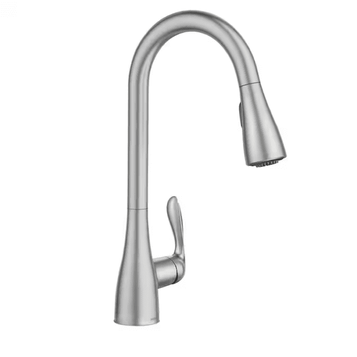 Georgene Spot Resist Stainless Single Handle Pull-Down Kitchen Faucet with Sprayer (Deck Plate Included) - Image 2