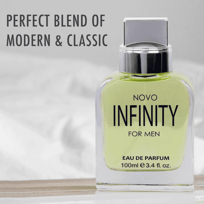 Novo Infinity for Men - 3.4 Fluid Ounce Eau De Parfum Spray for Men - Refreshing Citrusy & Floral Top Notes with Subtle Woody Undertones Smell Fresh All Day Long Gift for Men for All Occasions - Image 2