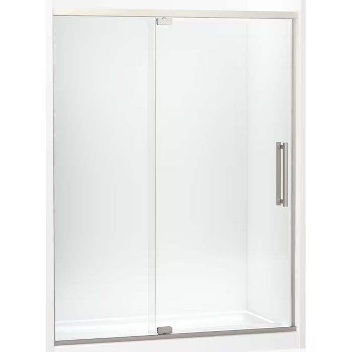 Premise Anodized Brushed Nickel 55-In to 60-In W X 76.06-In H Frameless Pivot Soft Close Shower Door - Image 2