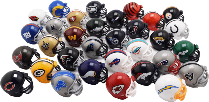 32 Piece NFL Helmet Tracker Set - Gumball Size Helmets - All NFL Current Logo'S - New 2023 Set - Image 4