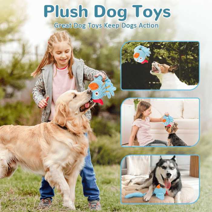 Squeaky Dog Toys for Medium and Small Dogs:Interactive Tug of War Dog Toy for Puppy Teething-Great Plush Dog Toy for Dogs to Keep Them Busy - Image 4