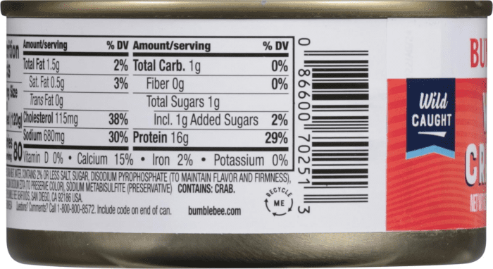 White Flake Crab Meat in Water, 6 Oz Can - 16G Protein & 1G Carb per Serving - Wild Caught, Flaky, Drain before Use, 6 Ounce (Pack of 1) - Image 5