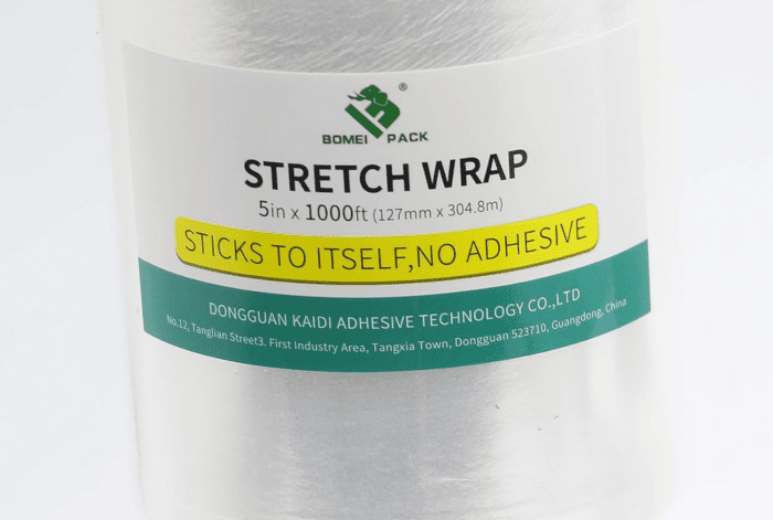 4 Pack Industrial Mini Clear Stretch Wrap with Handle 5" 1000Ft 80 Gauge for Pallet Wrap, Durable Self-Adhering Plastic Wrap for Packing, Moving, Heavy Duty - Image 2