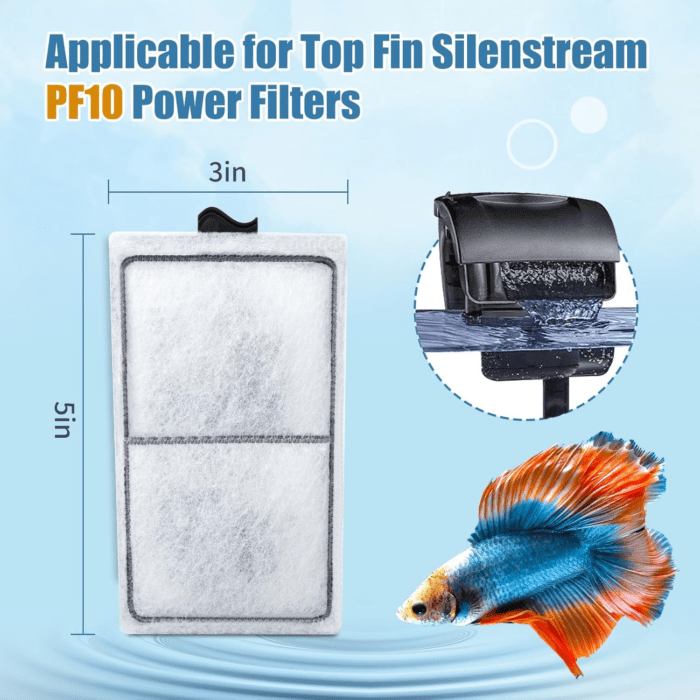 8 Pack PF-S Filter Cartridges for Top Fin Silenstream PF10 Power Filters, Remplacement Aquarium Carbon Cartridge with Zeolite - Image 2