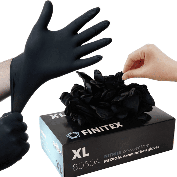 - Black Nitrile Disposable Gloves, 5Mil, Powder/Latex-Free, Medical Exam 100 PCS for Examination Home Cleaning Food Gloves (X-Large) - Image 8