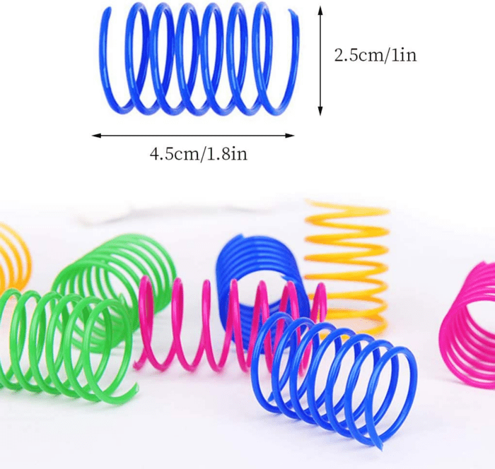 Cat Spiral Spring, 12 Pc Cat Creative Toy to Kill Time and Keep Fit Interactive Cat Toy Sturdy Heavy Plastic Spring Colorful Springs Cat Toy for Swatting, Biting, Hunting Kitten Toys - Image 5