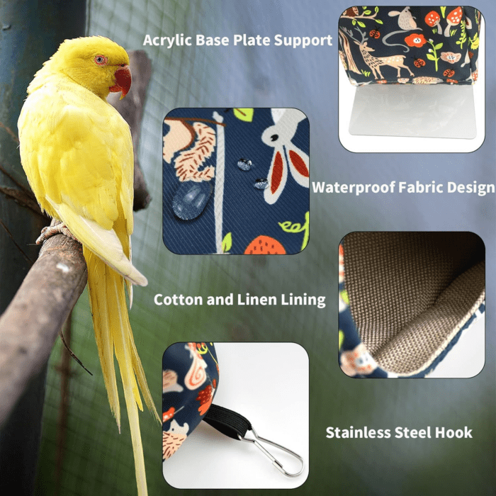 Parrot Cockatiel Warm House Bird Nest Bed Winter Hanging Hammock Birds Sleeping Bed Parrot Hideway Bed Polyester Fabric for Parrot Parakeet Cockatiels Budgies Lovebird African Grey (L) - Image 4