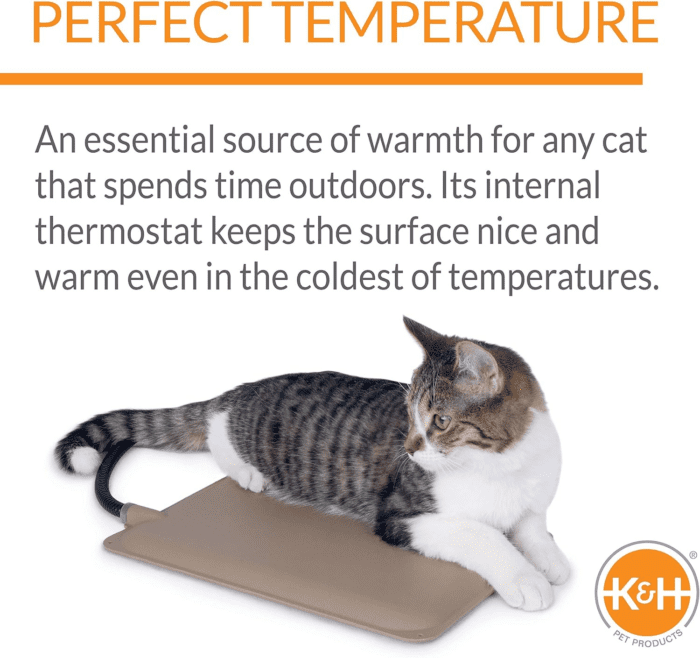 Heated Extreme Weather Outdoor Kitty Pad, Waterproof Cat Heated Bed, Pet Warmer for outside and Feral Cats, Indoor and Outdoor Warming Cat Mat, Tan Petite 9 X 12 Inches 25W - Image 8