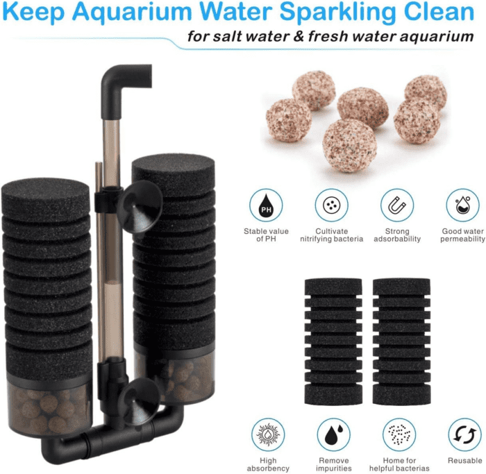 Aquarium Double Sponge Filter for Fresh Water and Salt-Water Fish Tank (M) - Image 4