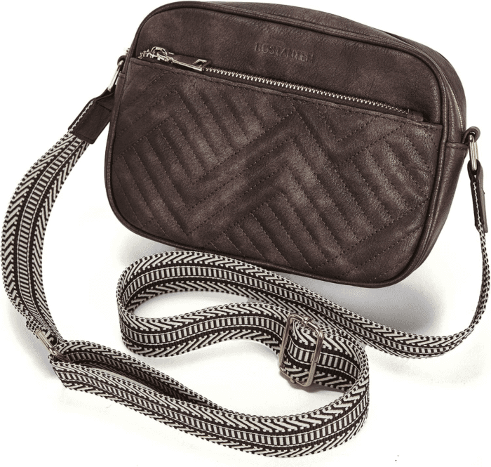 Quilted Crossbody Bags for Women Vegan Leather Purses Small Shoulder Handbags with Wide Strap - Image 7