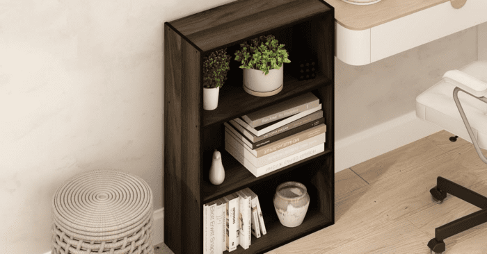 Pasir 3-Tier Open Shelf Bookcase, Columbia Walnut - Image 2