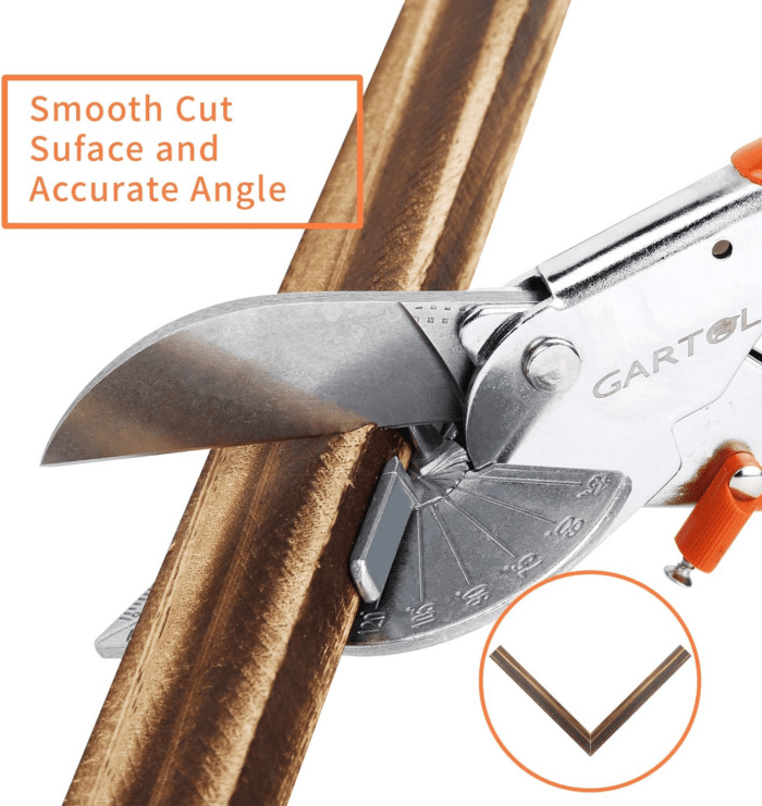 Multifunctional Trunking/Miter Shears for Angular Cutting of Moulding and Trim, Adjustable at 45 to 135 Degree, Hand Tools for Cutting Soft Wood, Plastic, PVC, with Replacement Blades - Image 7