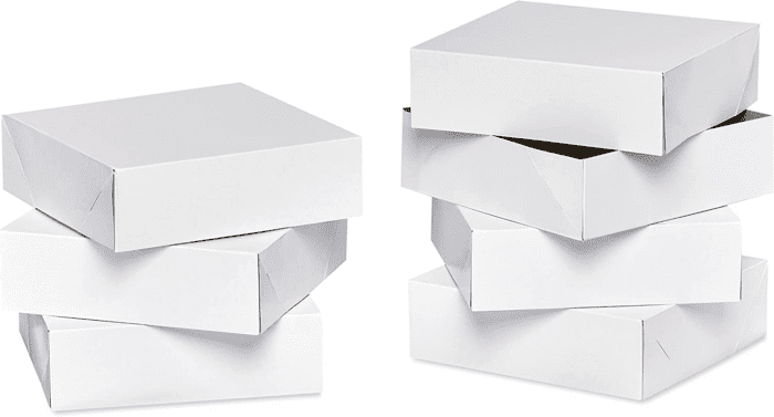 Square White Gift Boxes with Lids for Christmas and All Holidays (6 Boxes, 9'' X 9'')