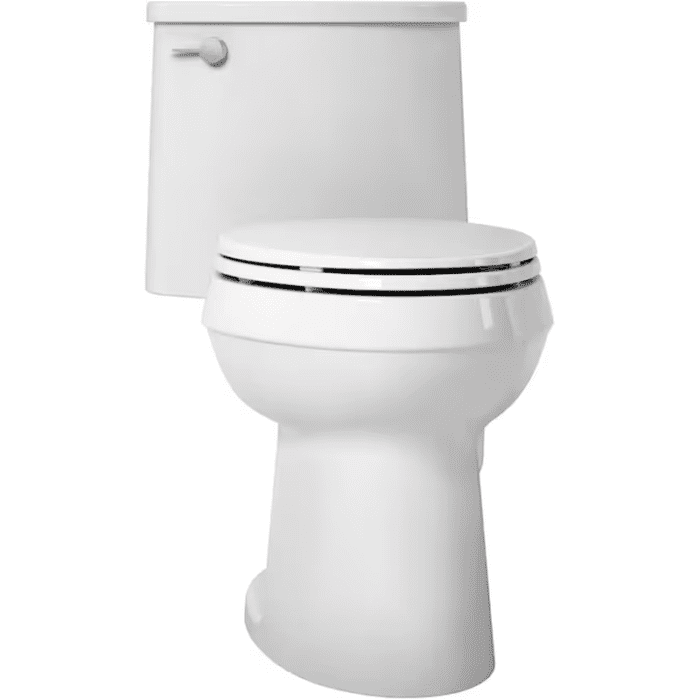 Prosa White Elongated Chair Height Soft Close 1-Piece Toilet 12-In Rough-In Watersense 1.28 GPF