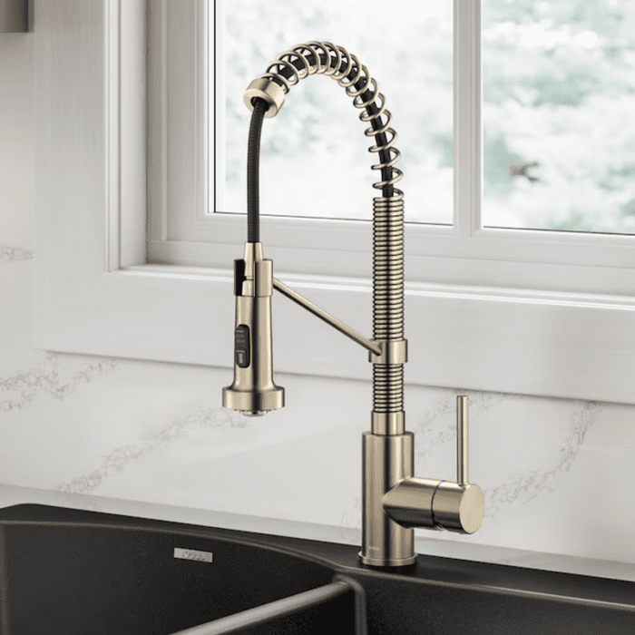 Bolden Spot-Free Stainless Steel Single Handle Pull-Down Kitchen Faucet with Sprayer (Deck Plate Included) - Image 27