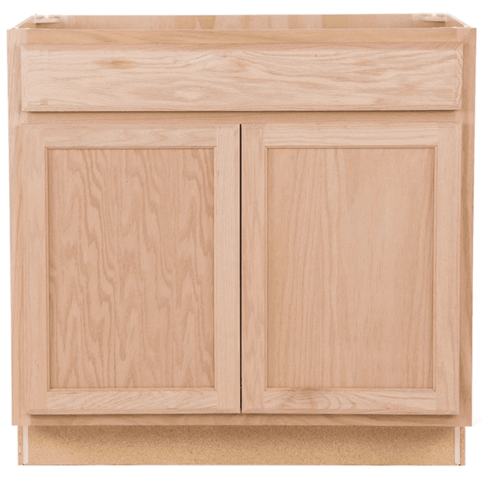 Oak Brook 36-In W X 35-In H X 23.75-In D Natural Unfinished Oak Sink Base Fully Assembled Cabinet (Flat Panel Square Style) - Image 2