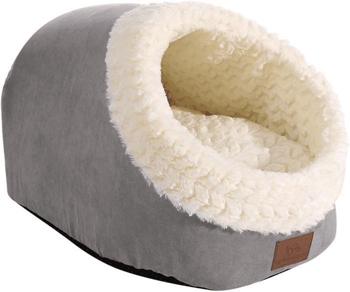 Cat Bed for Indoor Cats,Medium Large Cats Cave Bed,Machine Washable Slip Resistant Bottom,Ultra Soft Plush Cushion (Gray Cave)