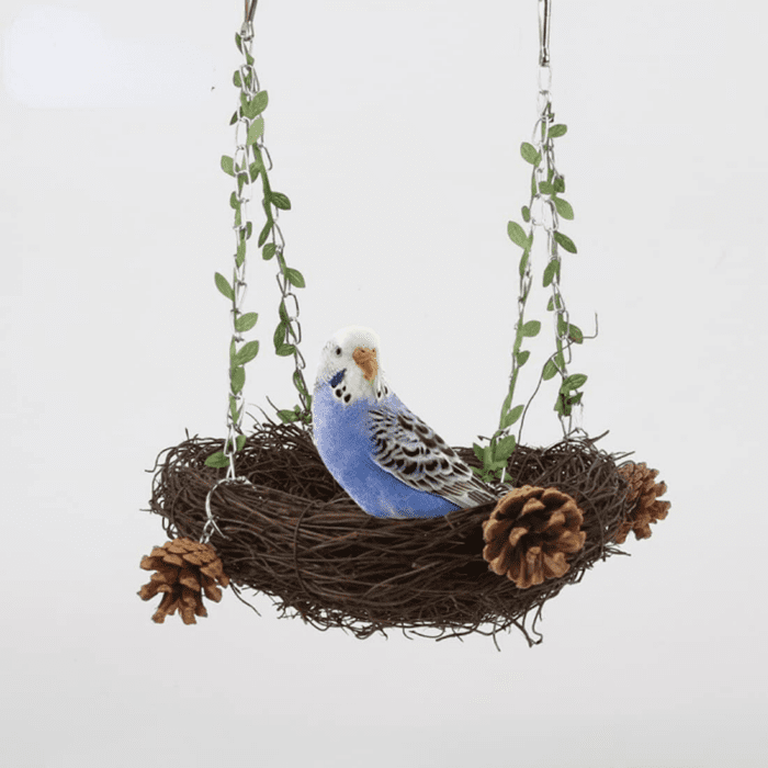 Natural Rattan Nest Small Medium Large Bird Swing for Parrot Parakeet Cockatiel Conure Cockatoo Macaw Amazon African Grey Lovebird Finch Canary Budgie Cage Perch Toy (Small) - Image 3