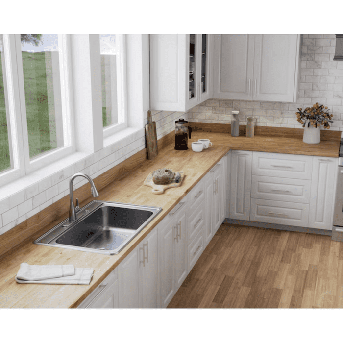 4-Ft X 25-In X 1.5-In Finger-Jointed Natural Hevea Butcher Block Countertop - Image 3