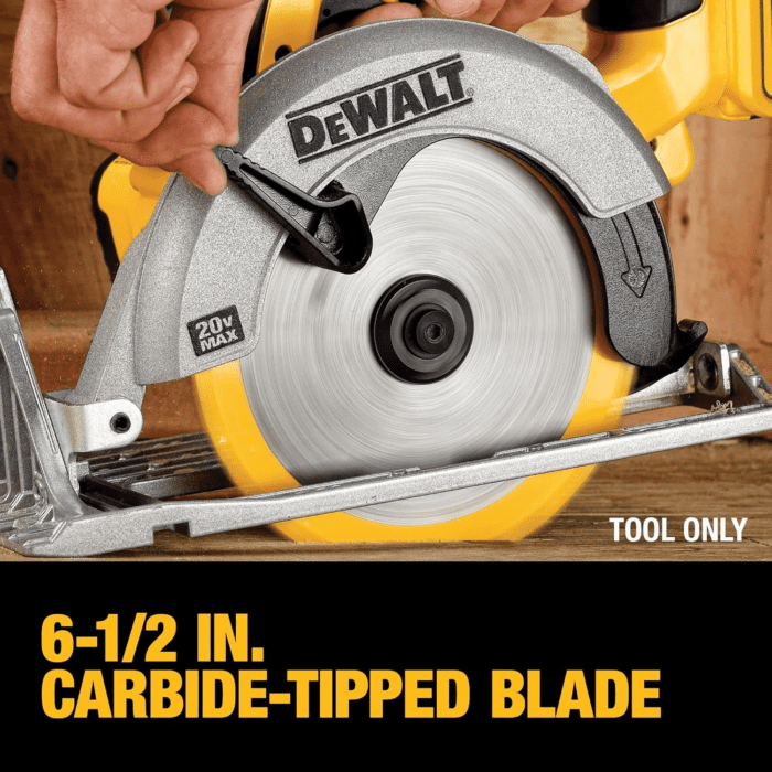 20V MAX Circular Saw, 6-1/2-Inch Blade, 460 MWO Engine, 0-50 Degree Bevel Capability, Bare Tool Only (DCS391B) - Image 8