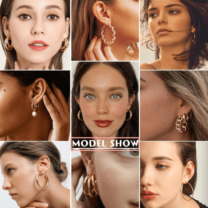 36 Pairs Gold Earrings Set for Women, Fashion Pearl Chain Link Stud Drop Dangle Earrings Multipack Hoop Earring Packs, Hypoallergenic Earrings for Birthday Party Jewelry - Image 4