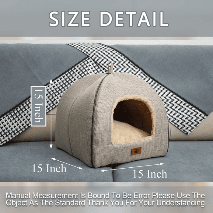 Cat Bed for Indoor Cats - Cat Cave Bed Cat House Cat Tent with Removable Washable Cushioned Pillow, Soft Kitten Beds,Cat Beds & Furniture, for Small and Medium Pet Bed - Image 2