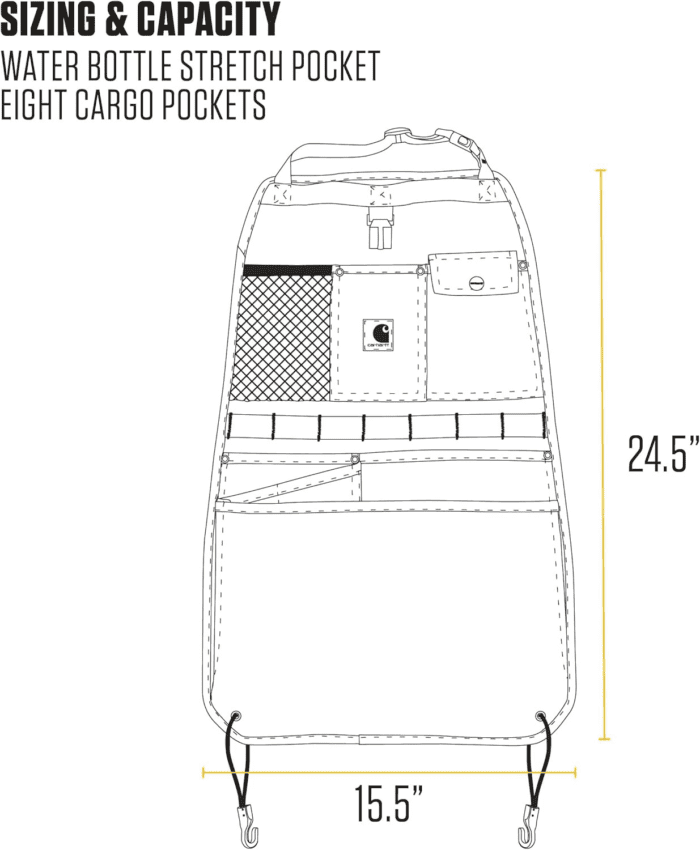 Universal Nylon Duck Seat Back Organizer, Gravel - Image 5