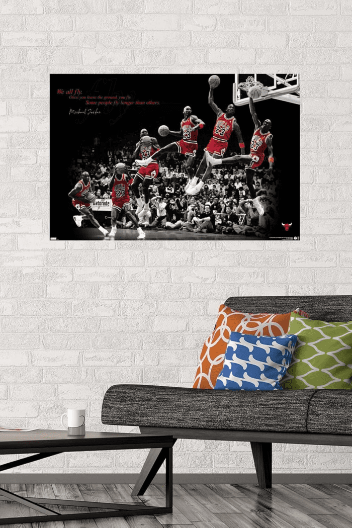 Michael Jordan - Fly Wall Poster, 22.375" X 34", Unframed Version - Image 2