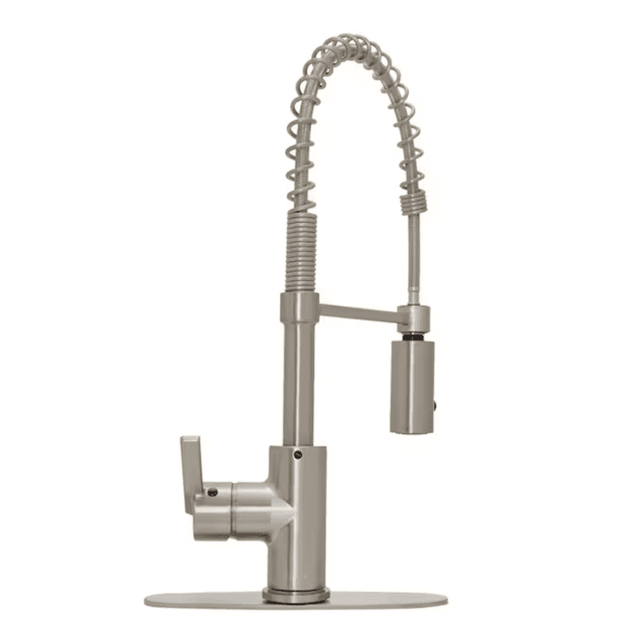 Flynt Stainless Steel Single Handle Pull-Down Kitchen Faucet with Sprayer (Deck Plate Included) - Image 14