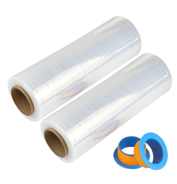 2 Pack 1500Ft Industrial Clear Stretch Wrap Film 70 Gauge 15" with 3Inch Plastic Rolling Handles for Pallet Wrap, Durable Self-Adhering Packing, Moving, Heavy Duty Shrink Film - Image 2