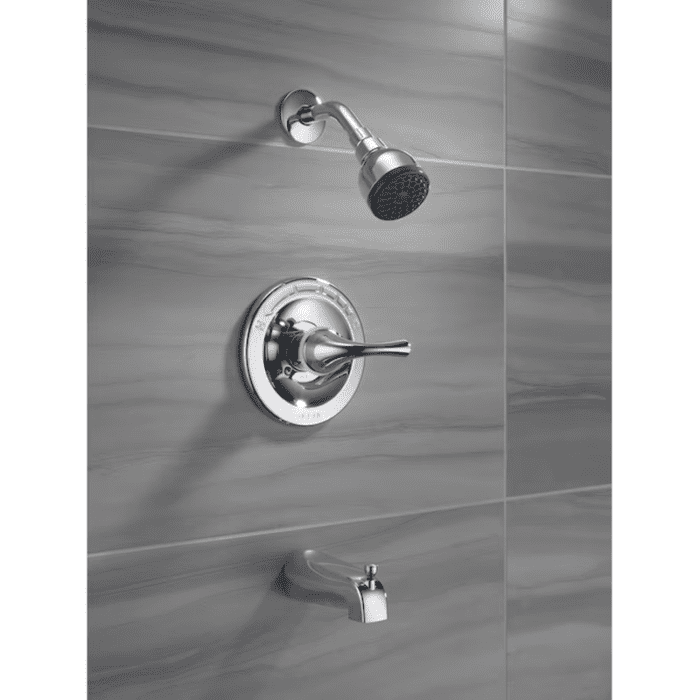 Foundations Chrome 1-Handle Single Function 2-In round Bathtub and Shower Faucet Valve Included - Image 2