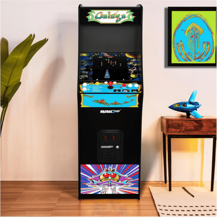 Galaga Deluxe Arcade Machine with 14 Games Bundled with Adjustable Stool, Wi-Fi Leaderboards, 17" Monitor, Light up Marquee, Black - Image 9