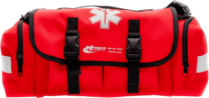 First Aid Kit - Fully Stocked Portable Reflective Bag -First Responder Emergency Response Kit -For Natural Disaster Preparedness - Customizable Storage -Includes 415 Pcs First Aid Supplies- Red - Image 2