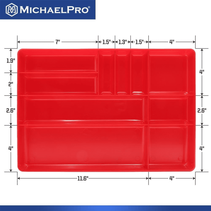 Drawer Organizer Parts Tray with Compartments, Low Profile Tool Box Organizer for Bolts and Nuts, Tool Tray Organizer for Automotive, Mechanics, Parts and Hardware Storage | MP014036 - Image 2