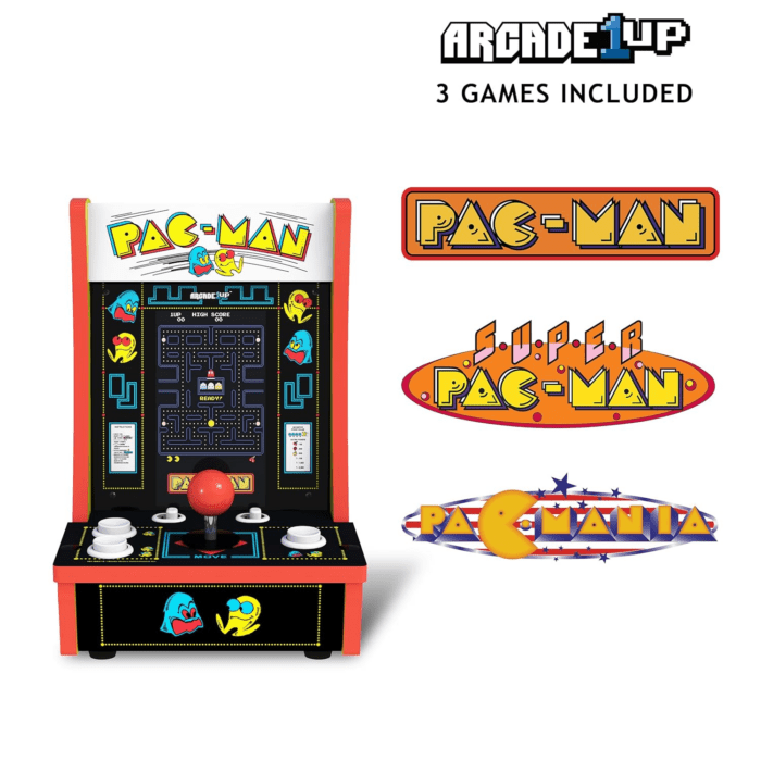 Pac-Man Countercade – 3 Classic Games, Retro Game Console for Home, Portable Console with 7-Inch Screen, Table-Top Video Game for Game Room - Image 2