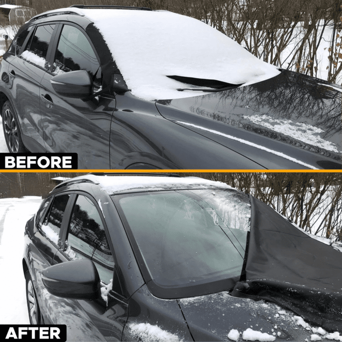 Windshield Cover for Ice and Snow | Heavy Duty 600D Oxford Fabric | Windshield Protector for Cars, Suvs, Trucks | Secure Fit Waterproof Frost Cover | Winter Car Accessories | Medium (69"X42") - Image 5