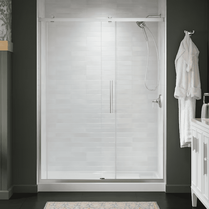 Premise Anodized Brushed Nickel 56-In to 60-In W X 76.13-In H Frameless Bypass Sliding Soft Close Shower Door - Image 16