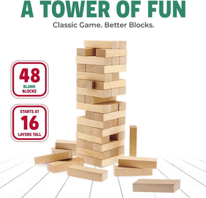 Timber Tower Wood Block Stacking Game – Original Edition (48 Pieces) - Image 3