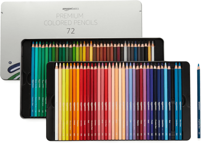 Premium Colored Pencils 72 Count, Soft Core, Multicolor, Back to School Supplies (Pack of 1)