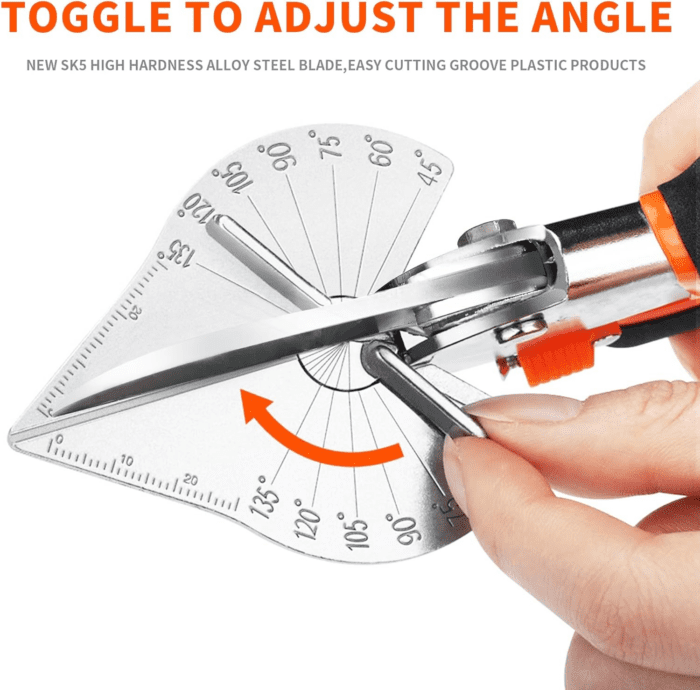 Multifunctional Trunking/Miter Shears for Angular Cutting of Moulding and Trim, Adjustable at 45 to 135 Degree, Hand Tools for Cutting Soft Wood, Plastic, PVC, with Replacement Blades - Image 5