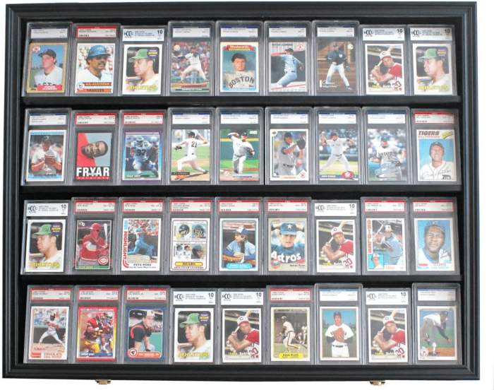 Pro UV 36 Graded Sports Card Display Case for Football Baseball Basketball Hockey Comic Trading Cards Horizontal (Black Finish) - Image 2