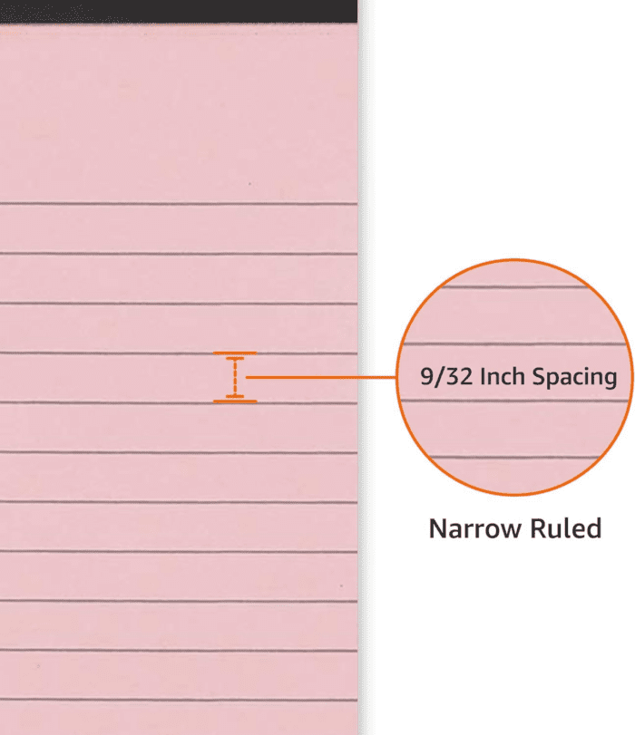 Narrow Ruled 5 X 8-Inch Lined Writing Note Pads, 6 Count (50 Sheet Pads), Multicolor - Image 3