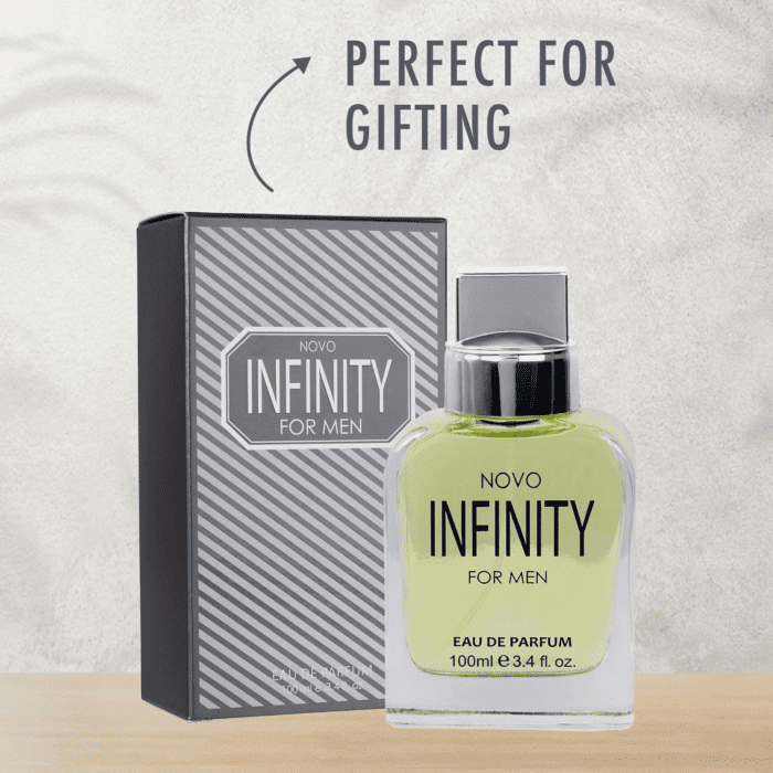 Novo Infinity for Men - 3.4 Fluid Ounce Eau De Parfum Spray for Men - Refreshing Citrusy & Floral Top Notes with Subtle Woody Undertones Smell Fresh All Day Long Gift for Men for All Occasions - Image 8