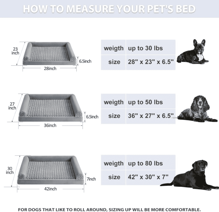 Dog Beds for Large Dogs, Orthopedic Dog Bed for Medium Large Dogs,Big Waterproof Couch Dog Pet Bed with Removable Washable Cover - Image 6