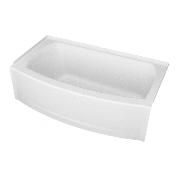 Elevate 60-In X 30-In Arctic White Fiberglass/Plastic Composite Alcove Soaking Bathtub (Right Drain) - Image 3