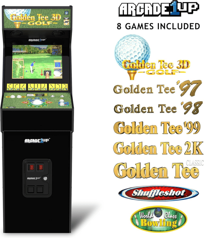 Golden Tee 3D Deluxe Arcade Machine, Built for Your Home, over 5-Foot-Tall Cabinet with 8 Classic Games - Image 6